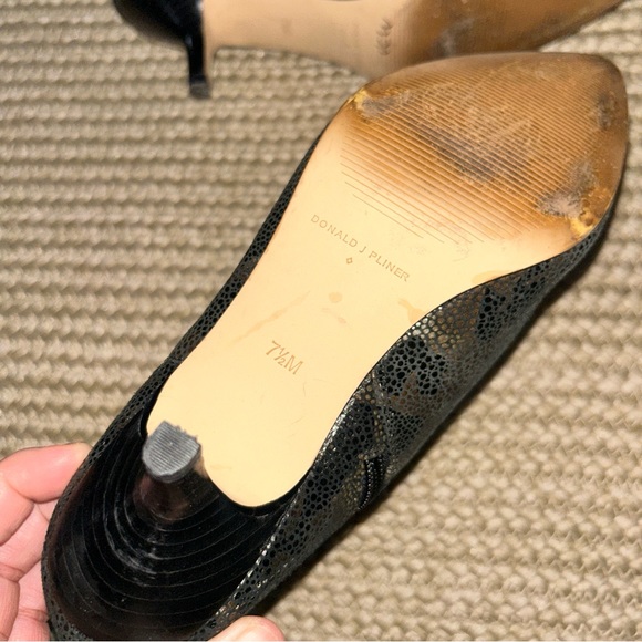 Donald J. Pliner Black and Brown Patterned Ankle Boots - Picture 3 of 4